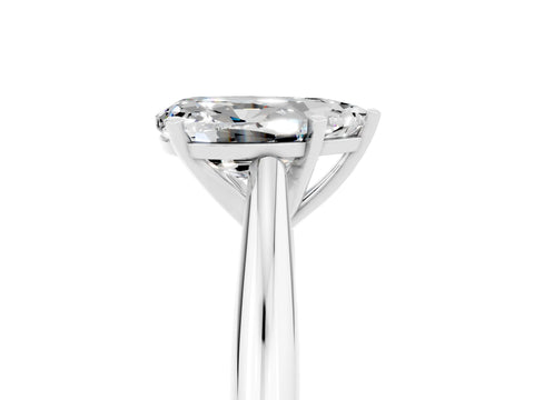 White gold Pear Cut Moissanite Solitaire Engagement Ring with Cathedral Setting and Four-Prong Mount_17