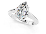 White gold Pear Cut Moissanite Solitaire Engagement Ring with Cathedral Setting and Four-Prong Mount_31
