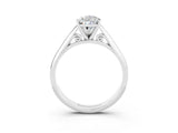 White gold Pear Cut Moissanite Solitaire Engagement Ring with Cathedral Setting and Four-Prong Mount_33