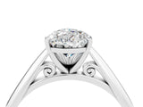 White gold Pear Cut Moissanite Solitaire Engagement Ring with Cathedral Setting and Four-Prong Mount_34