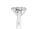 White gold Pear Cut Moissanite Solitaire Engagement Ring with Cathedral Setting and Four-Prong Mount_35