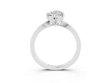 White gold Pear Cut Moissanite Solitaire Engagement Ring with Classic Band and Four-Prong Setting_27