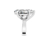 White gold Pear Cut Moissanite Solitaire Engagement Ring with Classic Band and Four-Prong Setting_29