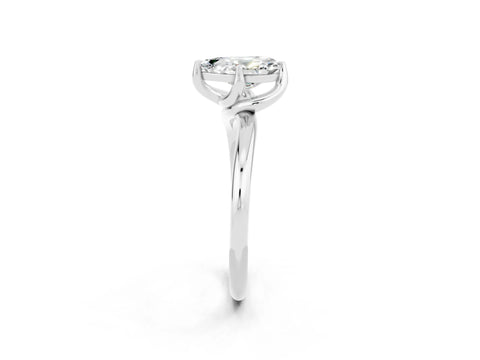 White gold Pear Cut Moissanite Solitaire Engagement Ring with Four-Prong Setting and Classic Band_14
