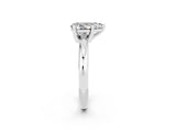 White gold Pear Cut Moissanite Solitaire Engagement Ring with Round Band and Four-Prong Setting_2