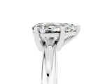 White gold Pear Cut Moissanite Solitaire Engagement Ring with Round Band and Four-Prong Setting_5
