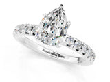 White gold Pear Cut Moissanite Solitaire Pavé Engagement Ring with Four-Prong Setting_13