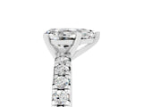 White gold Pear Cut Moissanite Solitaire Pavé Engagement Ring with Four-Prong Setting_17