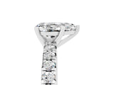 White gold Pear Cut Moissanite Solitaire Pavé Engagement Ring with Round Band and Prong Setting_83