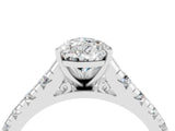 White gold Pear Cut Moissanite Solitaire Ring with Cathedral Setting and Pavé Band_4