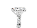 White gold Pear Cut Moissanite Solitaire Ring with Pavé Accents and Four-Prong Setting_5