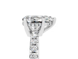 White gold Pear Cut Moissanite Solitaire Ring with Pavé Band and Four-Prong Setting_29