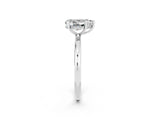 White gold Pear Cut Moissanite Solitaire Ring with Thin Band and Four-Prong Setting_14