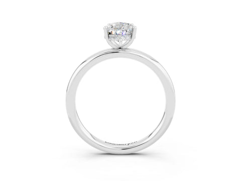 White gold Pear Cut Moissanite Solitaire Ring with Thin Band and Four-Prong Setting_15