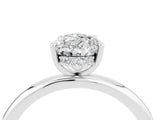 White gold Pear Cut Moissanite Solitaire Ring with Thin Band and Four-Prong Setting_16