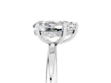 White gold Pear Cut Moissanite Solitaire Ring with Thin Band and Four-Prong Setting_17
