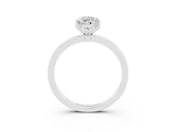 White gold Pear Cut Moissanite Solitaire Ring with Thin Band and Prong Setting_15