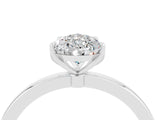 White gold Pear Cut Moissanite Solitaire Ring with Thin Band and Prong Setting_16