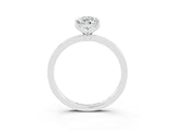 White gold Pear Cut Moissanite Solitaire Ring with Thin Band and Prong Setting_39