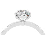 White gold Pear Cut Moissanite Solitaire Ring with Thin Band and Prong Setting_40