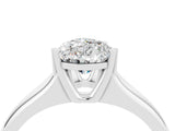 White gold Pear Cut Moissanite Solitaire Ring with Wide Band and Prong Setting_4