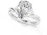 White gold Pear Cut Moissanite Solitaire Twist Band Prong Setting Ring_37