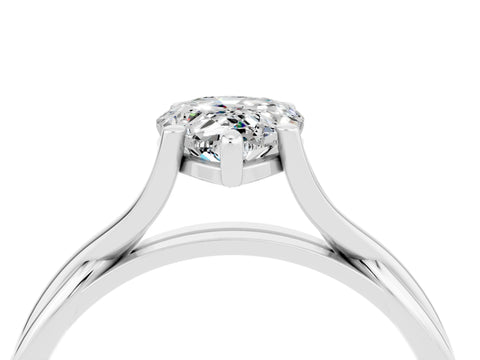 White gold Pear Cut Moissanite Solitaire Twist Band Prong Setting Ring_40