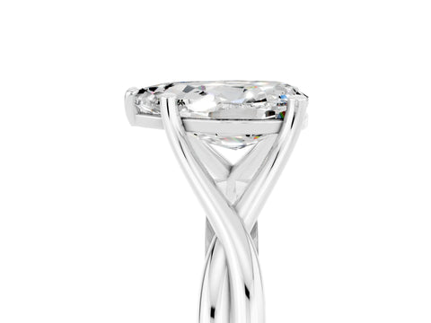 White gold Pear Cut Moissanite Solitaire Twist Band Prong Setting Ring_41
