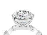 White gold Pear Cut Moissanite Solitaire Twisted Band with Round  Accents and Prong Setting_16