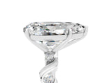 White gold Pear Cut Moissanite Solitaire Twisted Band with Round  Accents and Prong Setting_17