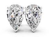 Silver 0.62 Carat Pear Moissanite Stud Earrings