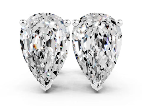 White gold Pear Cut Moissanite Stud Earrings_18