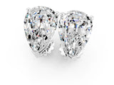 Silver 0.62 Carat Pear Moissanite Stud Earrings