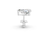 Silver 0.62 Carat Pear Moissanite Stud Earrings