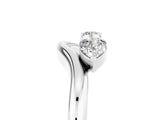 White gold Pear Cut Moissanite Two-Stone Open Band Ring with Prong Setting_11