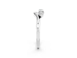 White gold Pear Cut Moissanite Two-Stone Open Band Ring with Prong Setting_8