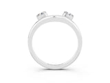 White gold Pear Cut Moissanite Two-Stone Open Band Ring with Prong Setting_9