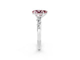 White gold Pear Cut Morganite Cluster Side Stone Solitaire Ring with Prong Setting_26