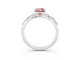 White gold Pear Cut Morganite Cluster Side Stone Solitaire Ring with Prong Setting_27