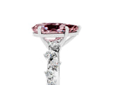 White gold Pear Cut Morganite Cluster Side Stone Solitaire Ring with Prong Setting_29