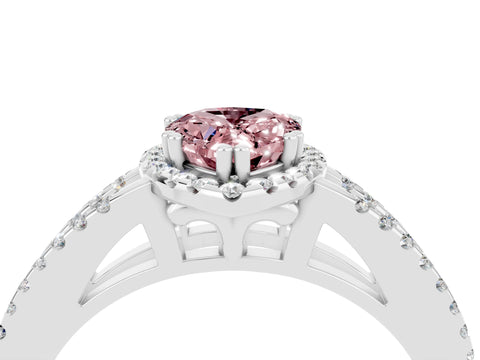 White gold Pear Cut Morganite Halo Split Shank Engagement Ring_16