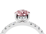 White gold Pear Cut Morganite Pave Band Solitaire Ring with Four-Prong Setting_28