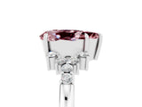 White gold Pear Cut Morganite Ring with Side Stones and Four-Prong Setting_41