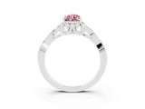 White gold Pear Cut Morganite Solitaire Celtic Knot Ring with Four-Prong Setting_15
