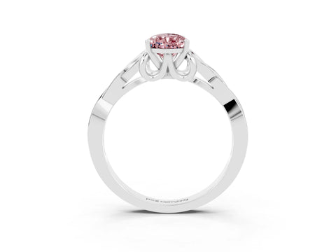 White gold Pear Cut Morganite Solitaire Celtic Knot Ring with Four-Prong Setting_15