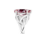 White gold Pear Cut Morganite Solitaire Celtic Knot Ring with Four-Prong Setting_17
