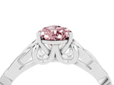 White gold Pear Cut Morganite Solitaire Engagement Ring with Celtic Knot Band and Four-Prong Setting_4