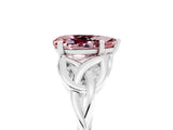 White gold Pear Cut Morganite Solitaire Engagement Ring with Celtic Knot Band and Four-Prong Setting_5