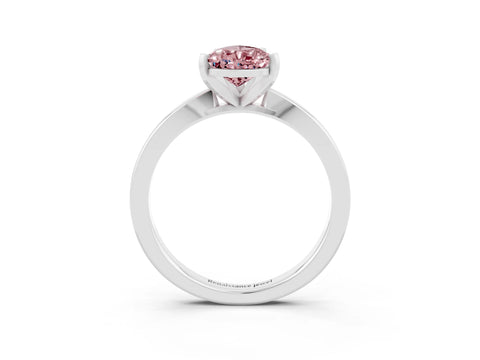White gold Pear Cut Morganite Solitaire Engagement Ring with Classic Band and Four-Prong Setting_27