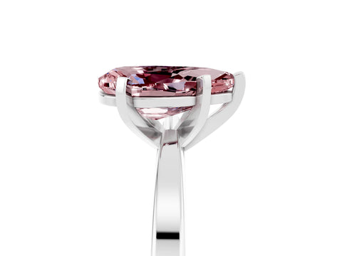 White gold Pear Cut Morganite Solitaire Engagement Ring with Classic Band and Four-Prong Setting_29